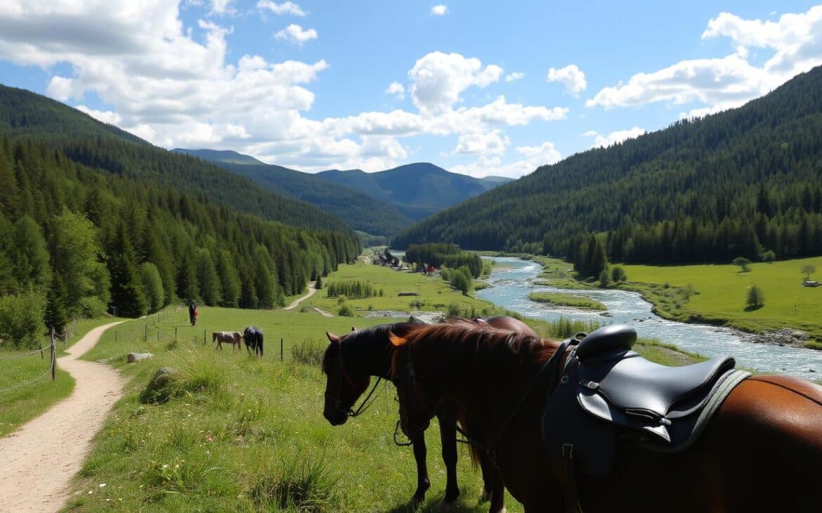 Wanderreiten in der Natur